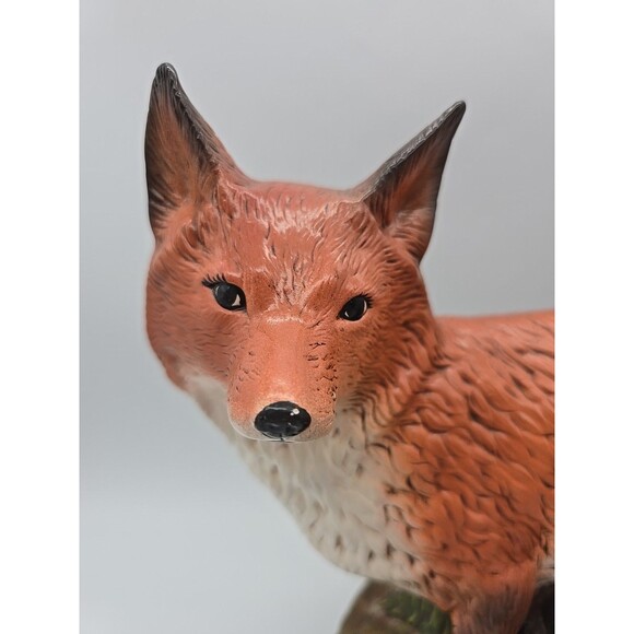 Vintage Large Ceramic Fox Hand Painted Very Detailed Exceptionally Done - Picture 7 of 11